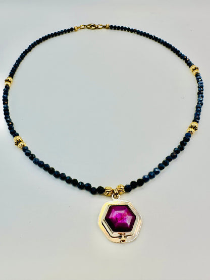 Rubelite tourmaline “neckmess” multi-necklace set