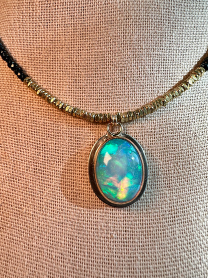 Hematite and Opal Necklace