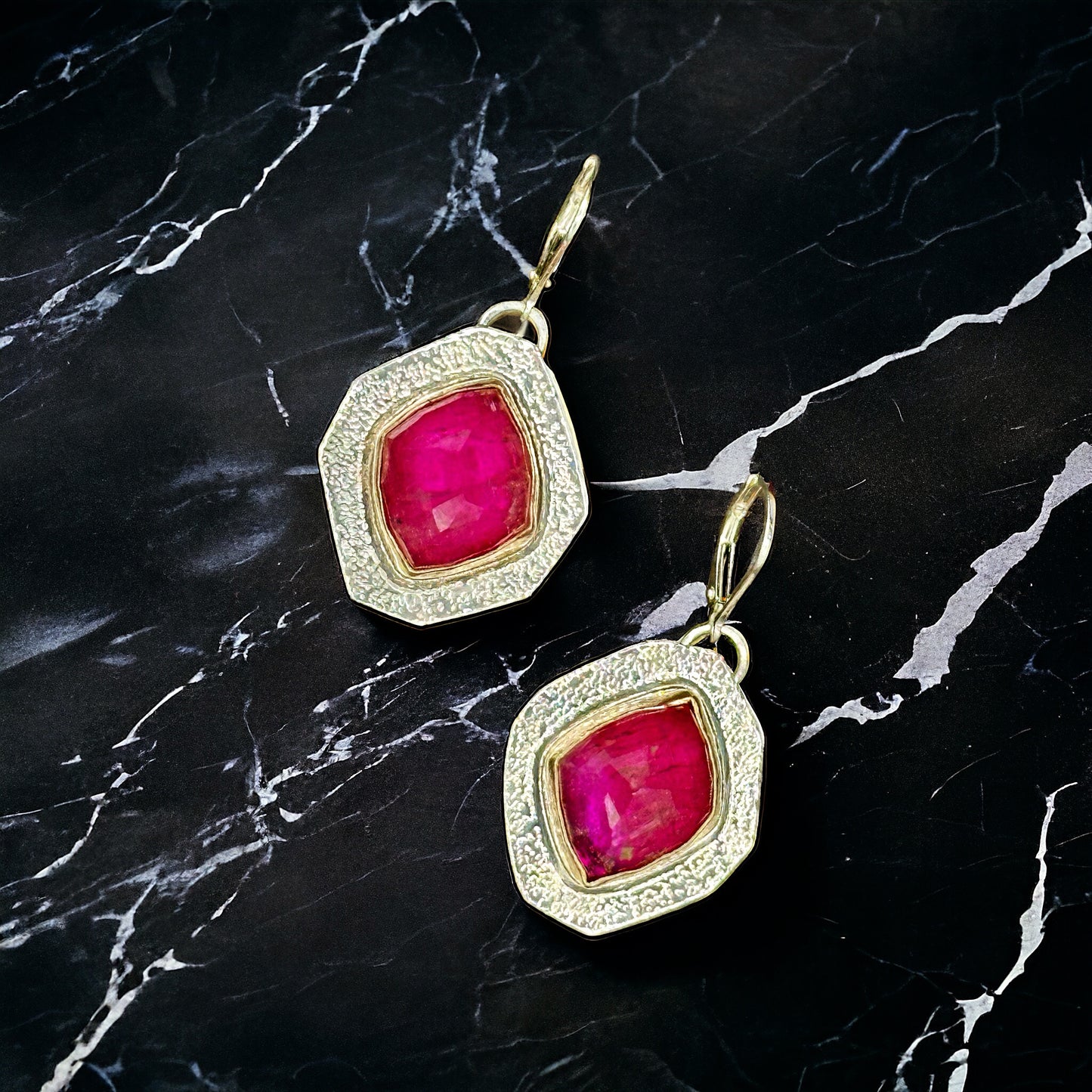 Hot Pink Tourmaline Earrings