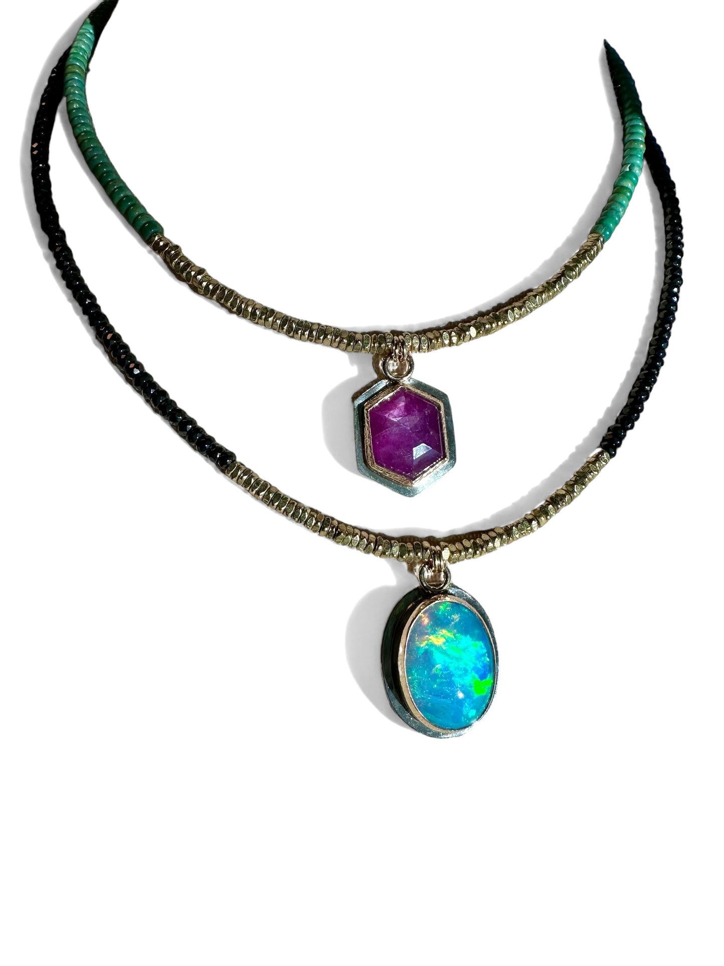 Hematite and Opal Necklace