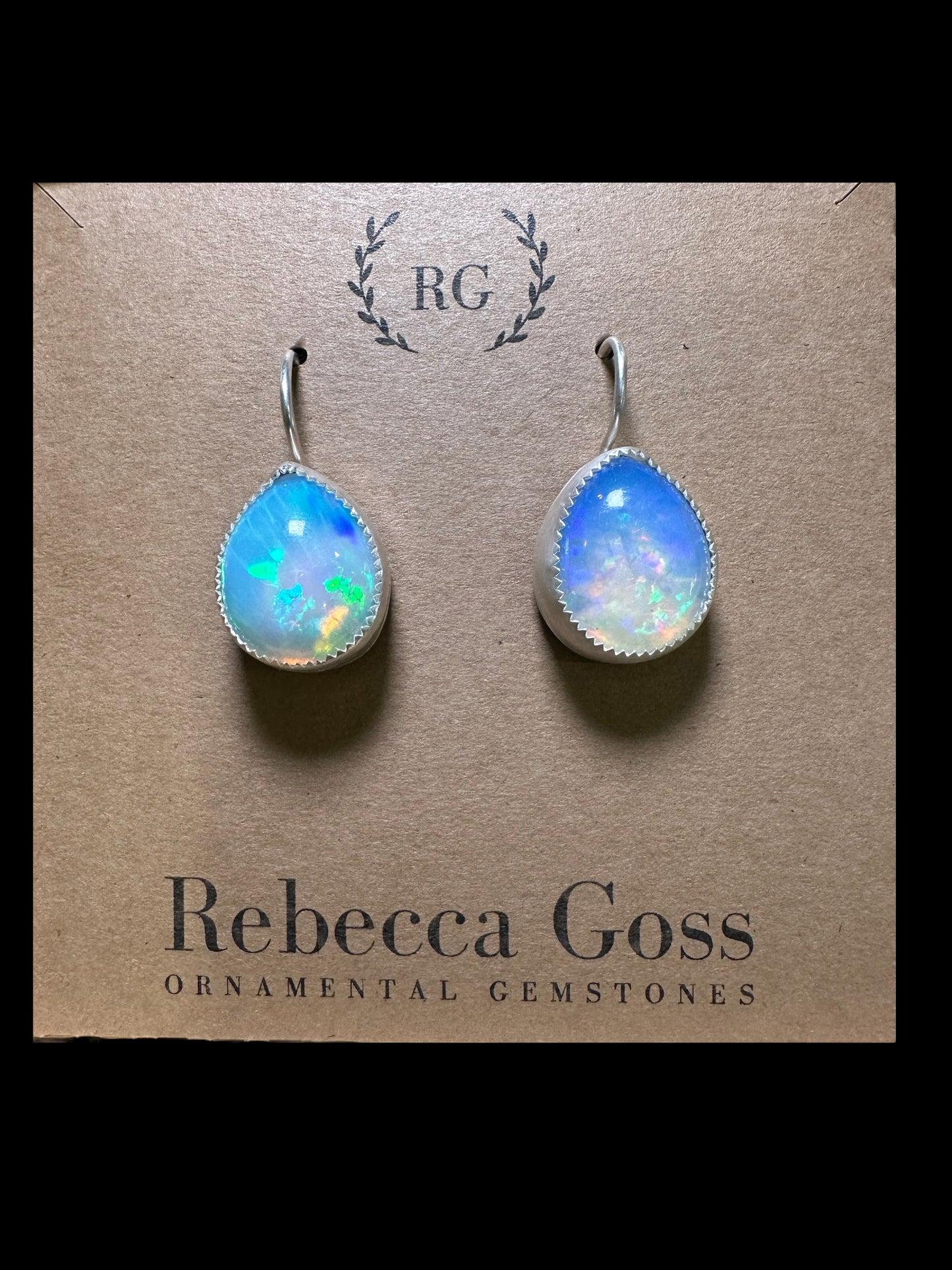 Ethiopian Opal Teardrop Earrings